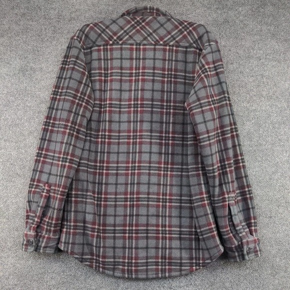 Anchorage Men's Fleece Shirt Jacket Shacket Multi Medium Plaid Pockets - Picture 5 of 11
